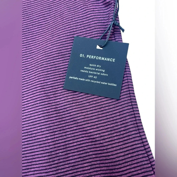 NWT 01 Algo Performance Striped V-Neck Shirt Sz XS - Picture 4 of 5